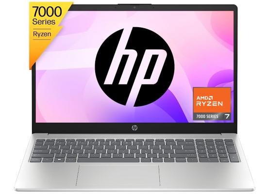 HP Laptop 15-fc0005ne (2023) NEW 7th Gen AMD Ryzen 7 8-Cores w/ Backlit Keyboard , IPS FHD Display & Windows 11 - Silver