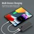 Promate Bolt-20Pro 20000Mah Slim Power Bank Dual USB 10W Type-C Smart LED Display & Safe Adaptive Charging for Smartphones - Black