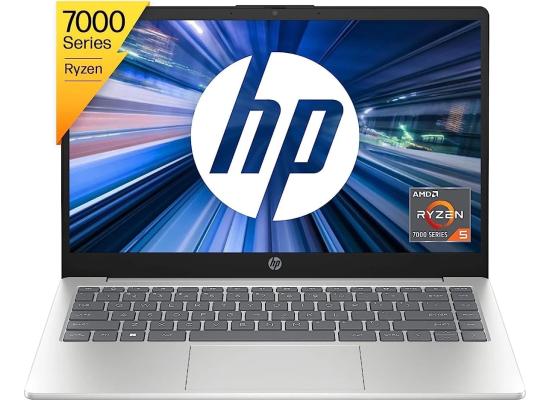 HP Laptop 14-em0002ne (2023) NEW 7th Gen AMD Ryzen 5 4-Cores w/ Backlit Keyboard , IPS FHD Display & Windows 11 - Silver