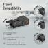 Promate TriPlug-PD20 Universal Compact 20W Travel Adapter Fast Charge 3.0 US/UK/EU/AU Plug Stylish Sliding Design - Black