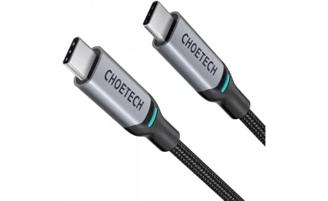 Choetech XCC-1002-GY 100W USB Type-C 1.8 Meter Braided Fast Charging Cable - Grey