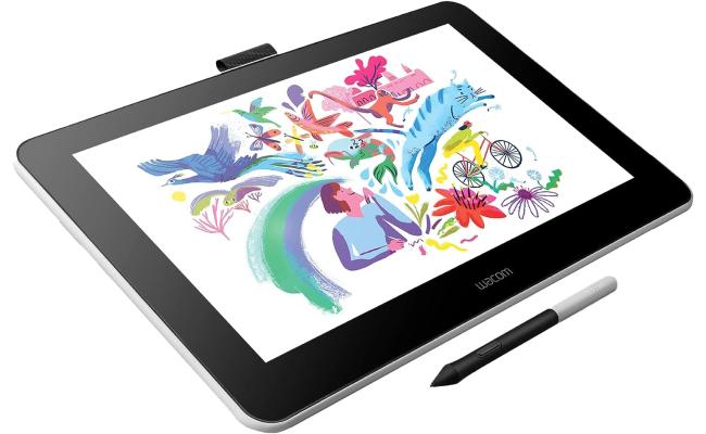 Wacom One 13 Creative Pen Display Drawing Tablet With Screen 13.3" Graphics Monitor Includes Training & Software For Mac, PC & Chromebook