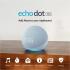 Amazon Echo Dot (5th Gen, 2022 release) With Clock Bigger Vibrant Sound Helpful Routines & Alexa - Cloud Blue