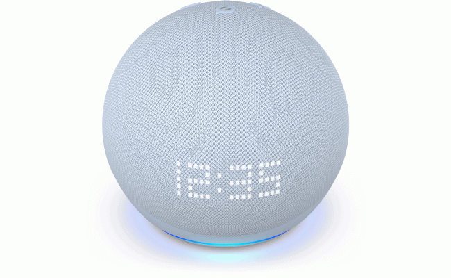 Amazon Echo Dot (5th Gen, 2022 release) With Clock Bigger Vibrant Sound Helpful Routines & Alexa - Cloud Blue