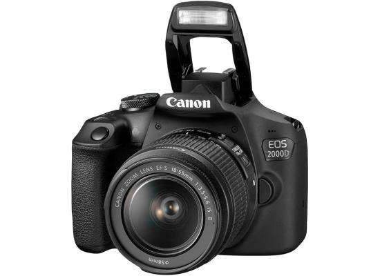 Canon EOS 2000D 24.2 MP DSLR Camera With EF-S 18-55 mm f/3.5-5.6 is II Lens - Black