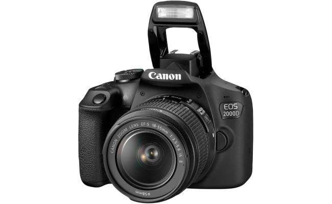Canon EOS 2000D 24.2 MP DSLR Camera With EF-S 18-55 mm f/3.5-5.6 is II Lens - Black