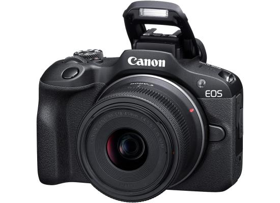 Canon EOS R100 24.1 MP Mirrorless Camera 4K 24p Video with Crop Full HD 60p Wi-Fi Bluetooth w/ RF-S18-45mm F4.5-6.3 Lens