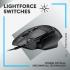 Logitech G502 X HERO 25K Sensor Wired LIGHTFORCE Hybrid Optical-Mechanical Primary Switches For PC macOS/Windows - Black