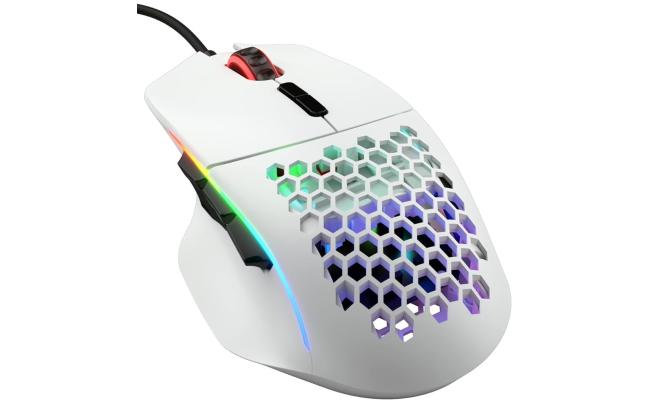 GloriousModel I Wired 69G Superlight 2 Swappable Buttons RGB PTFE Feet 9 Programmable Buttons Side Thumb Rest - Matte White
