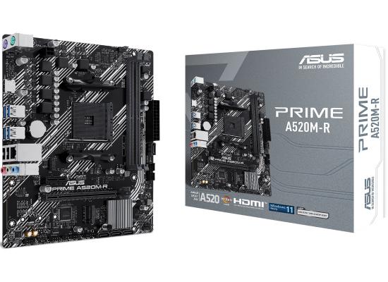 Asus Prime A520M-R AMD A520 (Ryzen AM4) Micro ATX Motherboard with M.2 Slot USB 3.2 Gen 2 Type-A