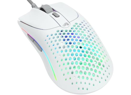 Glorious Model O 2 Wired 59g Ultralight FPS 26,000 DPI Motion Sync 80M Click Rated Switches 6 Programmable Buttons Ambidextrous RGB - Matte White