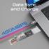 Promate LucidLine-CC120 USB-C™ to USB-C™ Cable Fast-Charging 100W with Transparent Tips LED 480Mbps Data Sync 120cm Nylon Braided - Black