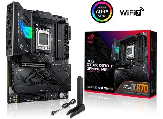 ASUS ROG Strix X870-F Gaming WiFi 7 AMD X870 AM5 ATX 4x M.2 Slots DDR5 USB 3.2 Gen 2x2 Type-C® USB4® Header & 2.5Gb Ethernet