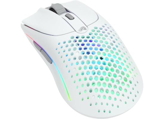 Glorious Model O 2 Wireless Hybrid 2.4GHz & Bluetooth 68g Superlight Long Battery Life 26k BAMF 2.0 Sensor RGB Ambidextrous 6 Buttons - Matte White