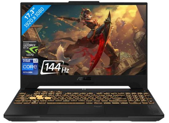 ASUS NEW TUF F17 (2023) FX707VI 13Gen Intel Core i7 10-Cores w/ Nvidia RTX 4070 8GB DDR6 & IPS 144Hz Display - Mecha Grey