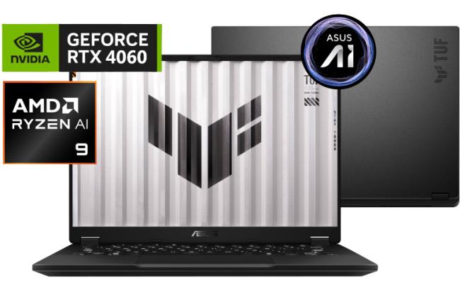 ASUS TUF A14 FA401WV (2024) AMD Ryzen AI 9 HX 370 12-Cores AI-Powered Powerhouse & Lightweight w/ Nvidia RTX 4060 8GB DDR6 & IPS 2.5K 165Hz Display - Jaeger Gray ASUS TUF A14 FA401WV (2024) AMD Ryzen AI 9 HX 370 12-Cores AI-Powered Powerhouse & Lightweight w/ Nvidia RTX 4060 8GB DDR6 & IPS 2.5K 165Hz Display - Jaeger Gray