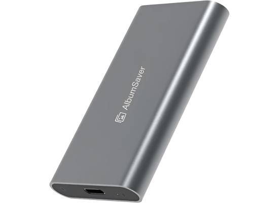 Album Saver x1285 Elite 512GB Portable SSD High-Speed, Lightweight & Durable Aluminum SSD Type-C w/ USB C / USB A Adapter & Storage Case