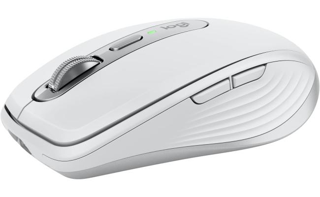 Logitech MX Anywhere 3S Fast Scrolling 8K DPI Any-Surface Tracking Quiet Clicks Programmable Buttons, USB C, Bluetooth, Windows PC, Linux, Chrome, Mac - Pale Grey