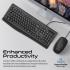 Promate Combo-CM4 Wired Keyboard & Mouse Combo Slim Quiet Keyboard 2400 DPI Mouse Spill-Resistance Media Keys For MAC & Windows USB Arabic / English Layout