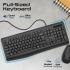 Promate Combo-CM4 Wired Keyboard & Mouse Combo Slim Quiet Keyboard 2400 DPI Mouse Spill-Resistance Media Keys For MAC & Windows USB Arabic / English Layout