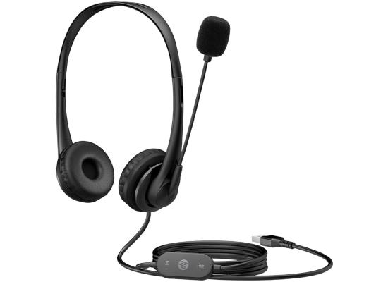 HP Stereo USB G2 Noise-Cancelling Mic with Vegan Leather Earcups, Flexible 3.5Mm Audio Jack, Laptop/Pc/Office/Home Use, in-Line Volume Control