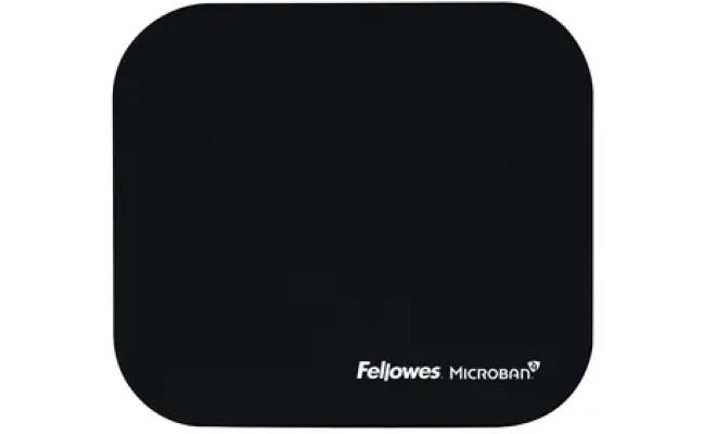 Fellowes Microban Mouse Mat in Black with Antibacterial Protection Layer - Black