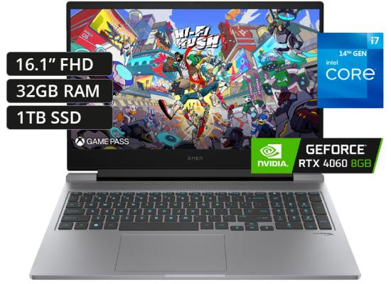 HP Omen 16 16-ae0073cl NEW 14Gen Intel Core i7 14650HX 16-Cores w/ Nvidia RTX 4060 8GB & 144Hz Display - Meteor Silver