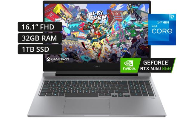 HP Omen 16 16-ae0073cl NEW 14Gen Intel Core i7 14650HX 16-Cores w/ Nvidia RTX 4060 8GB & 144Hz Display - Meteor Silver