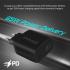 Promate PowerPort-65 65W USB-C Universal Powerful GaN Tech Fast Chargerw/ 2 Type-C Port Adaptive Charging & Over-Charging Protection