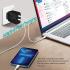 Promate PowerPort-65 65W USB-C Universal Powerful GaN Tech Fast Chargerw/ 2 Type-C Port Adaptive Charging & Over-Charging Protection