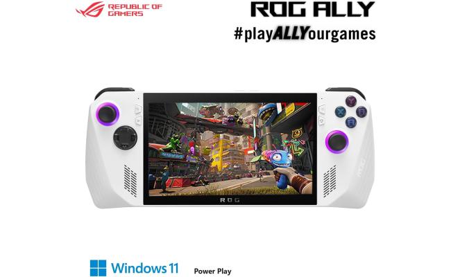 ASUS ROG Ally (2023) Gaming Handheld AMD Ryzen Z1 6-Cores Processor w/ AMD Radeon 740M & 7" IPS 120Hz Gorilla Glass DXC Touch Screen - White