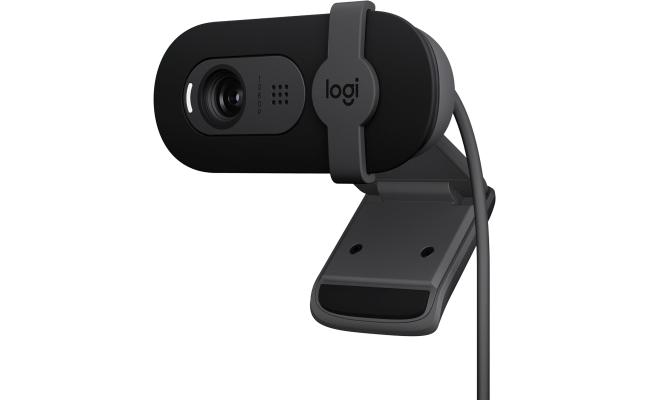 Logitech Brio 100 Full HD 1080p Webcam For Meetings & Works Auto-Light Balance w/ Built-in Mic & Privacy Shutter USB-A - Black