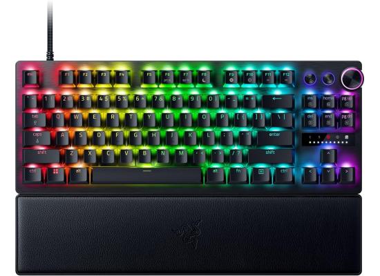 Razer Huntsman V3 Pro TKL Esports Analog Optical Switches Rapid Trigger & Adjustable Actuation Media Keys & Dial Doubleshot PBT Keycaps Wrist Rest - Black