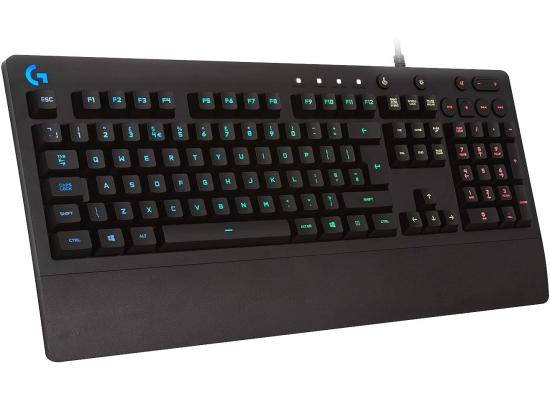 Logitech G213 Wired Dedicated Media Controls 16.8 Million Lighting Colors Backlit Keys Spill-Resistant & Durable Design -  Black