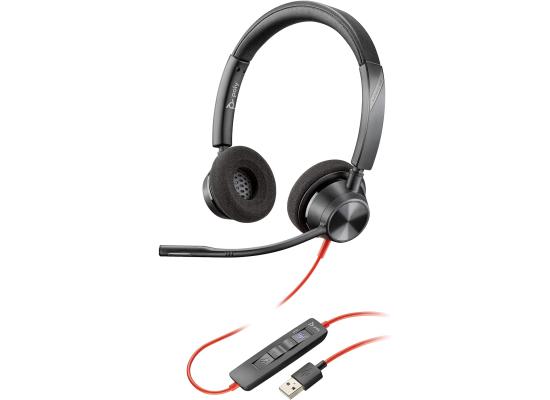 Poly Blackwire 3320 Wired Dual-Ear Boom Mic USB-A Noise-Canceling Mic For PC & Mac Works with Teams (Certified)