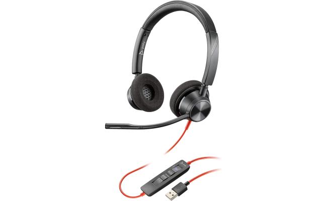 Poly Blackwire 3320 Wired Dual-Ear Boom Mic USB-A Noise-Canceling Mic For PC & Mac Works with Teams (Certified) Poly Blackwire 3320 Wired Dual-Ear Boom Mic USB-A Noise-Canceling Mic For PC & Mac Works with Teams (Certified)