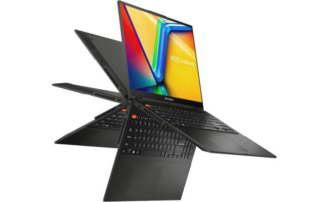 ASUS Vivobook S 16 Flip (2023) TN3604YA NEW 7Gen AMD Ryzen 5 6-Cores Touch 2-in-1 Laptop Military-Grade Toughness - Midnight Black