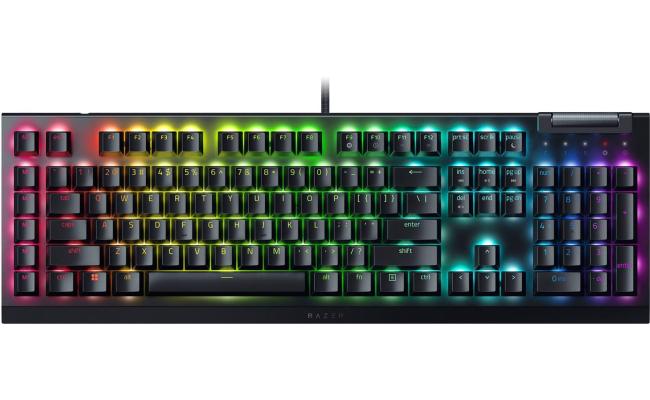 Razer BlackWidow V4 X Mechanical Tactile & Clicky 6 Macro Keys Doubleshot ABS Keycaps Media Controls Sound Dampening & Stabilizers Arabic / English Layout - Green Switch Razer BlackWidow V4 X Mechanical Tactile & Clicky 6 Macro Keys Doubleshot ABS Keycaps Media Controls Sound Dampening & Stabilizers Arabic / English Layout - Green Switch