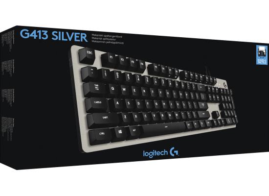 Logitech G413 Mechanical Romer-G Tactile Switches Backlight USB Pass-Through Aluminum-Magnesium Alloy - Silver