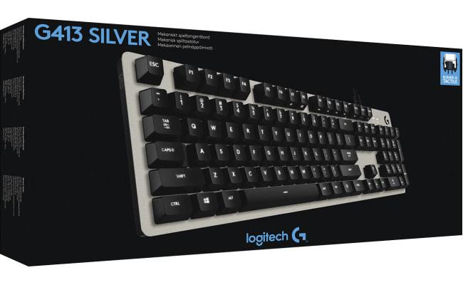 Logitech G413 Mechanical Romer-G Tactile Switches Backlight USB Pass-Through Aluminum-Magnesium Alloy - Silver Logitech G413 Mechanical Romer-G Tactile Switches Backlight USB Pass-Through Aluminum-Magnesium Alloy - Silver