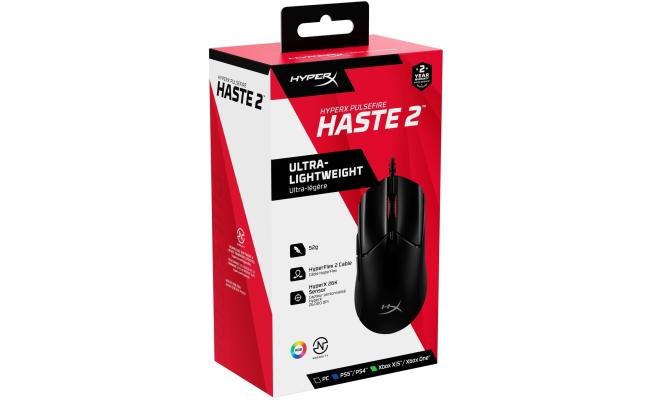 HyperX Pulsefire Haste 2 Wired Ultra Lightweight 53g 8000Hz Polling Rate Precision Sensor Hyperflex 2 Cable Plug and Play – Black HyperX Pulsefire Haste 2 Wired Ultra Lightweight 53g 8000Hz Polling Rate Precision Sensor Hyperflex 2 Cable Plug and Play – Black