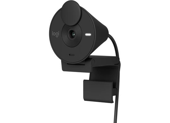 Logitech Brio 300 Full HD 1080p Webcam For Meetings & Works Auto-Light Balance w/ Noise Reduction Mic & Certified For Zoom USB-C - Black
