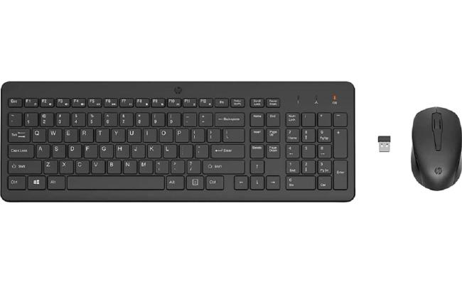 HP 330 Wireless Black Keyboard & Mouse Set 2.4GHz Wireless Connection 1600 DPI USB Receiver LED Indicators Arabic/English - Black HP 330 Wireless Black Keyboard & Mouse Set 2.4GHz Wireless Connection 1600 DPI USB Receiver LED Indicators Arabic/English - Black
