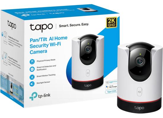 TP-Link Tapo C225 2K QHD Pan/Tilt Security Camera AI Detection Privacy Protection Starlight Sensor 2-way Audio 4MP Night Vision Cloud&SD Card Storage Works with Alexa