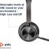 Poly Voyager Focus 2 Microsoft Teams Certified USB C & Bluetooth Active Noise Canceling For PC/Mac/Mobile Headset w/ charging stand & USB-C/A Adapter