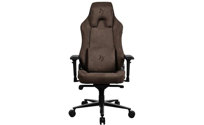 Arozzi Vernazza Supersoft Upholstery Material has a Unique Velvety Texture That is Fluid-Repellant & Breathable Memory Foam Lumbar Support 4D Armrest - Brown