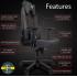 Arozzi Vernazza Soft Fabric Gaming Chair Multi-Dimensional Armrests Rocking & Lock-Tilt Function Adjustable Height & Backrest 3D Armrests - Pure Black