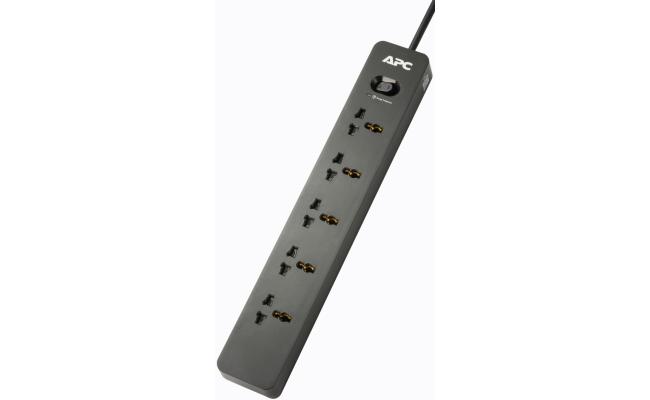 APC SurgeArrest Essential Surge Protector 5x Universal Outlets 1.5m Extension Cord UK Input