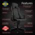 Arozzi Vernazza VENTO Top-tier Hybrid Furniture Fabric / PU Leather Details & Full Back Chair - Ash