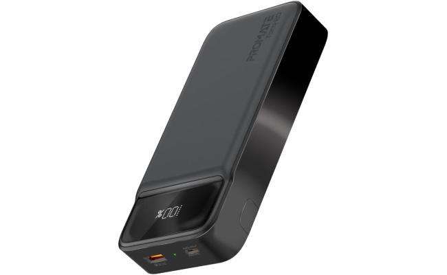 Promate Torq-20 Power Bank Universal 20000mAh Ultra-Slim Portable Charger 20W USB-C Power Delivery Port QC 3.0 18W Port Over-Heating Protection - Black Promate Torq-20 Power Bank Universal 20000mAh Ultra-Slim Portable Charger 20W USB-C Power Delivery Port QC 3.0 18W Port Over-Heating Protection - Black